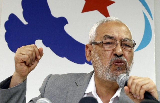 Rached Ghannouchi,   leader of the Islamist Ennahda movement,   Tunisia's main Islamist political party,   speaks at a news conference in Tunis