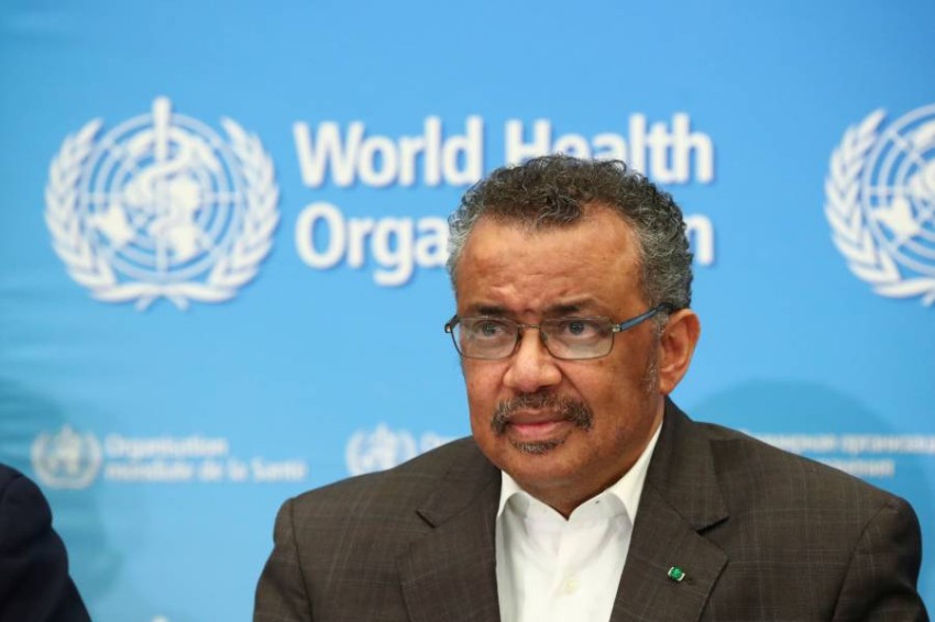 Director-General of the WHO Tedros Adhanom speaks during a news conference in Geneva