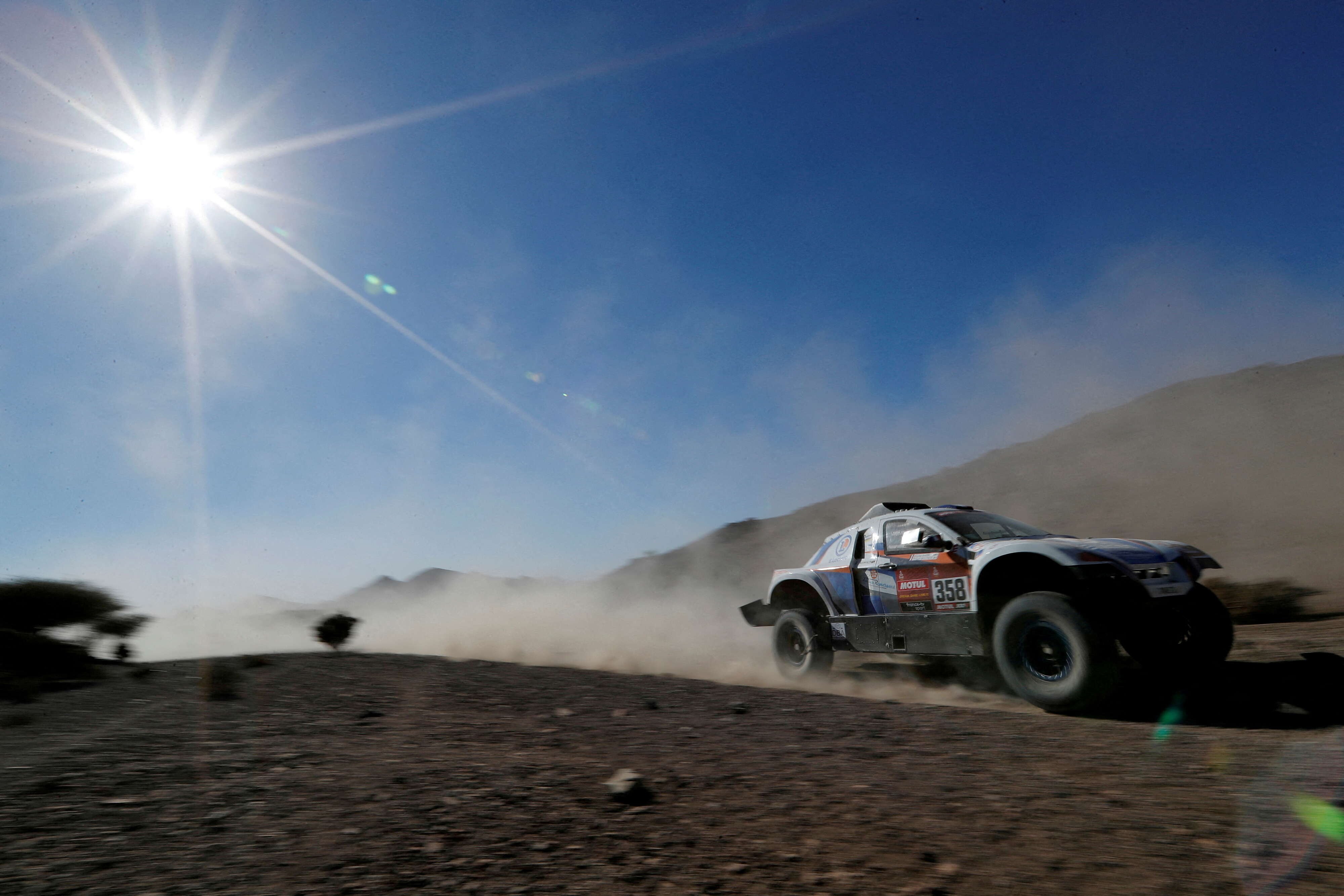 FILE PHOTO: Rallying - Dakar Rally - Stage 2 - Al Wajh - Neom, Saudi Arabia - January 6, 2020  Sodicars Racing car driven by Philippe Boutron and Mayeul Barbet