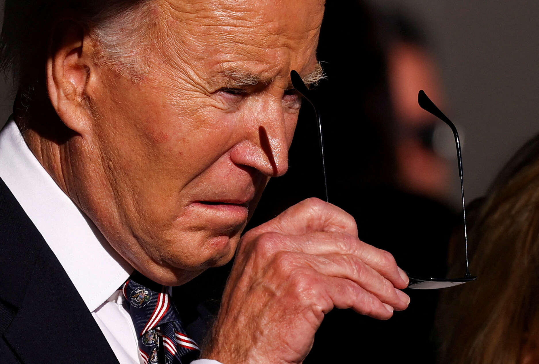 U.S. President Biden attends a ceremony on Veterans Day, in Claymont